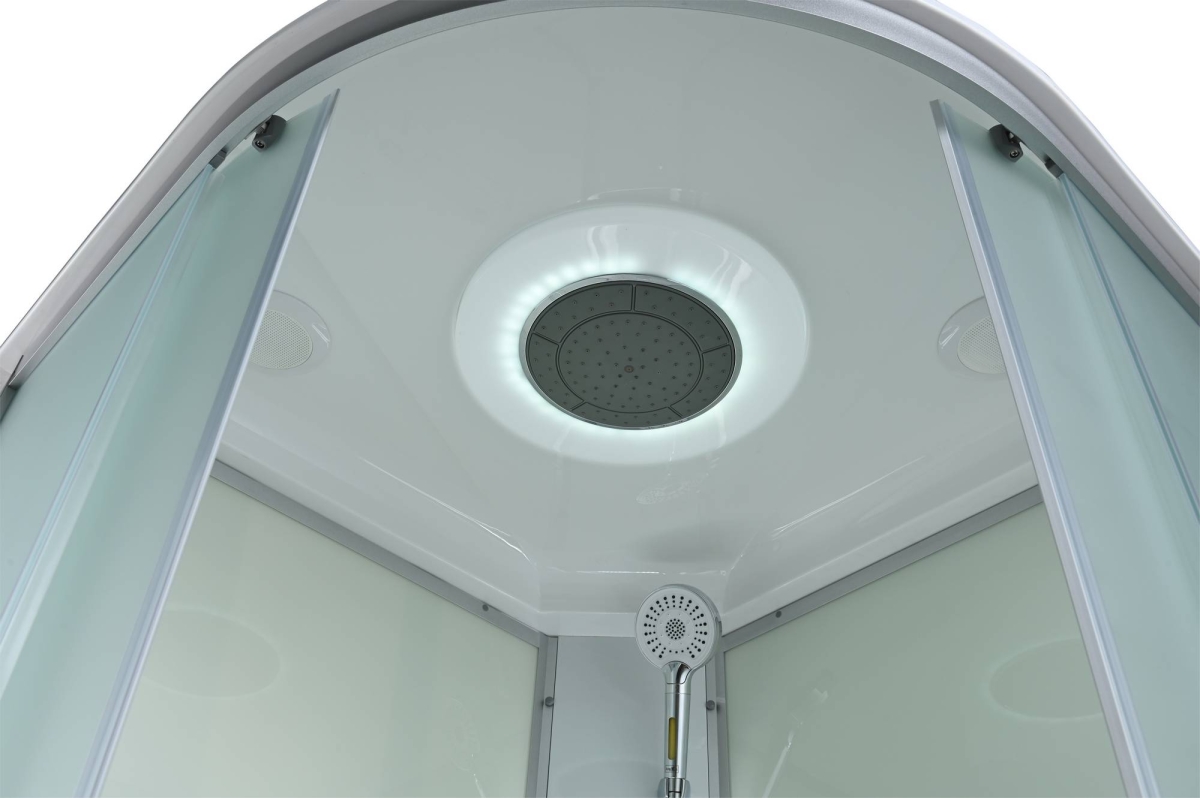 Душевая кабина AvaCan C5090LED 78327, 90 x 90 см, LED подсветка, с крышей, поддон высокий, стекло матовое, профиль хром 
