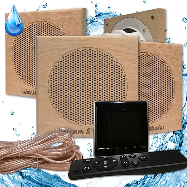 Комплект акустической системы Steam & Water 4 black SAUNA (квадратный) 