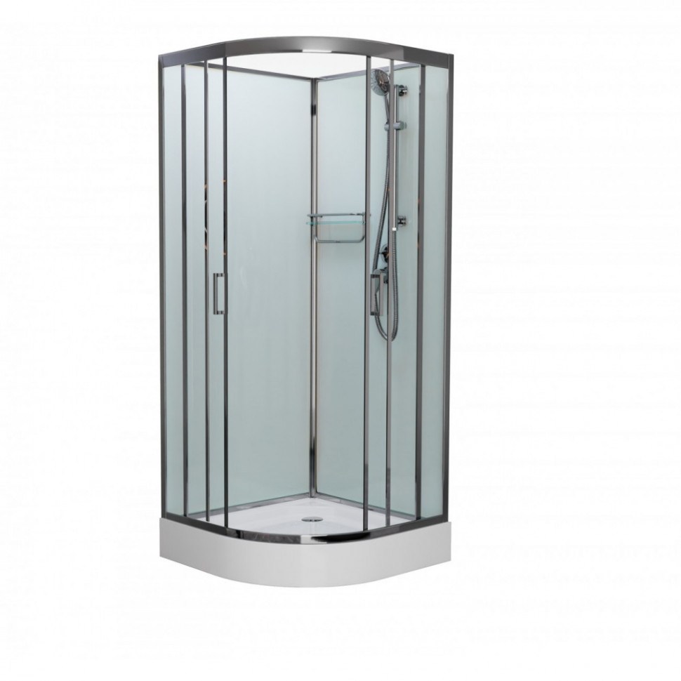 Душевая кабина Frank F400 Brilliant без крыши, 100 х 100 см, низкий поддон, стекла прозрачные, профиль хром, 158009 