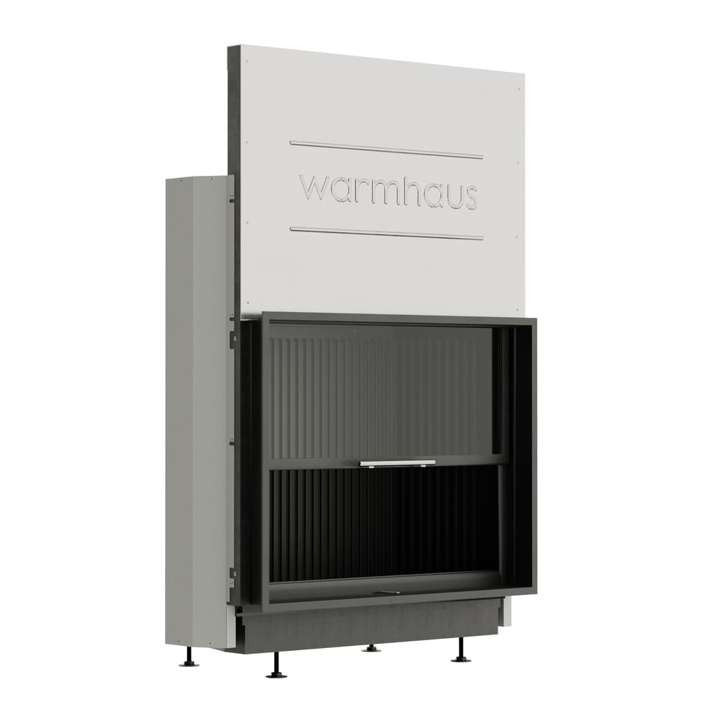 Каминная топка FLAT 87/70h (Warmhaus) с прямым стеклом, футеровка 3D панели 
