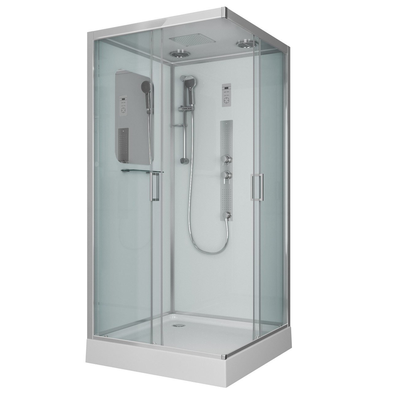 Душевая кабина Niagara Premium NG-6002-01GQ (100х100х210) низкий поддон(16 см),стекло прозрачное,4 места 