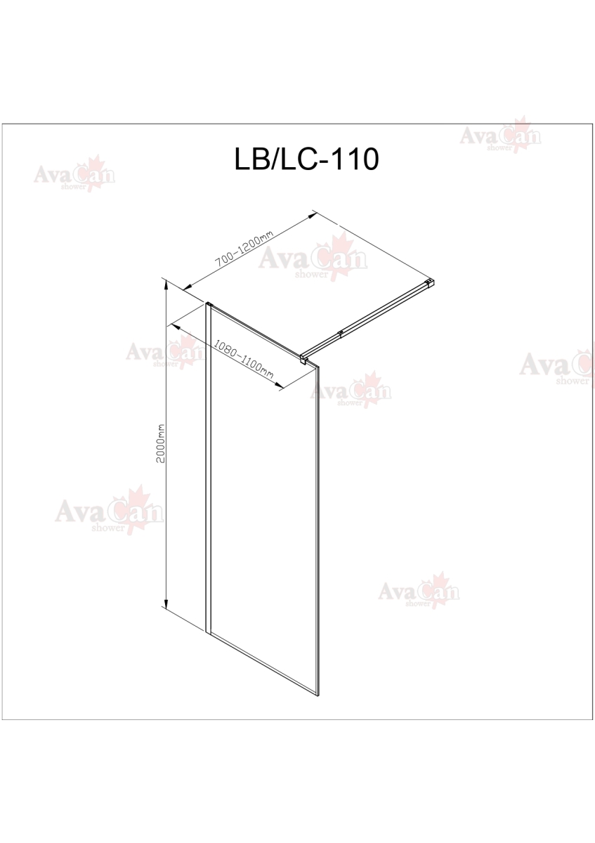Душевая перегородка AvaCan LC 110 