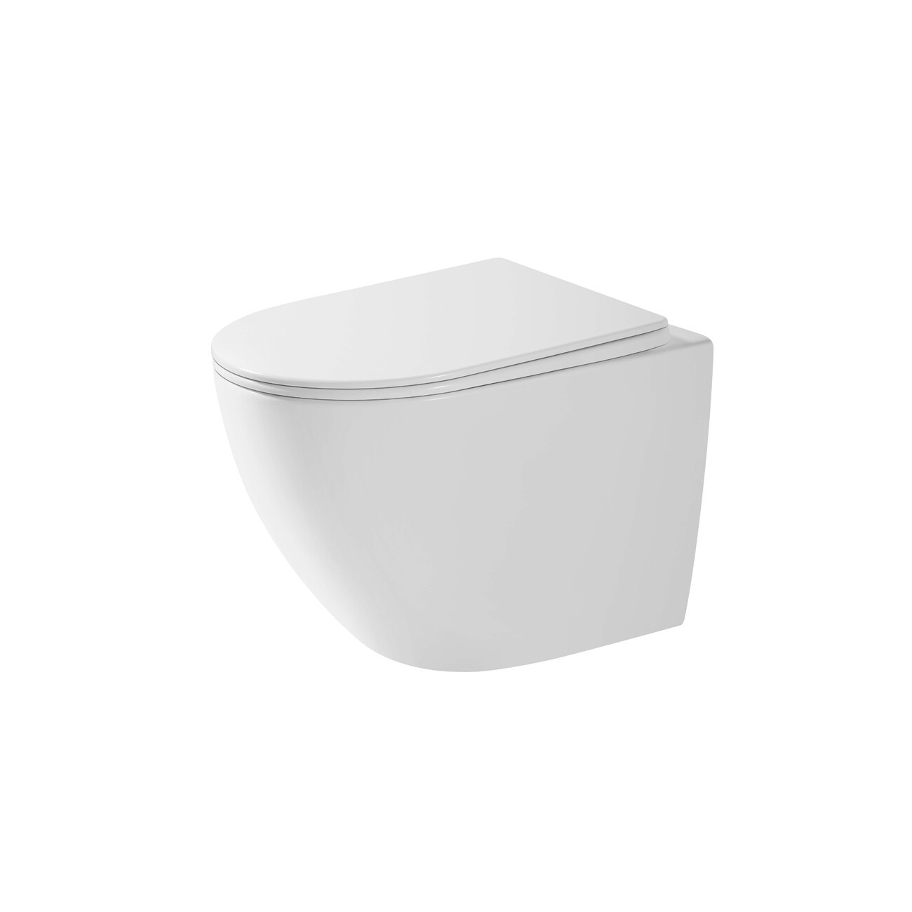 Унитаз подвесной Grossman Thin Rim GR-5601S (520х360х360) тонкий ободок,белый с тонкой крышкой,микролифт,1 место 