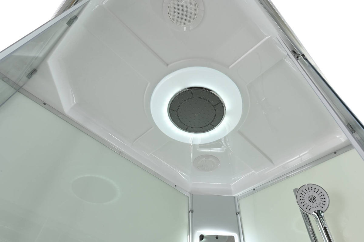 Душевая кабина Avacan K2810LED 78282, 100 х 80 см, с крышей, с LED подсветкой, поддон низкий, стекло прозрачное, профиль хром 