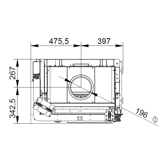 Каминная топка Palazzetti Ecomonoblocco WT 66L N11 