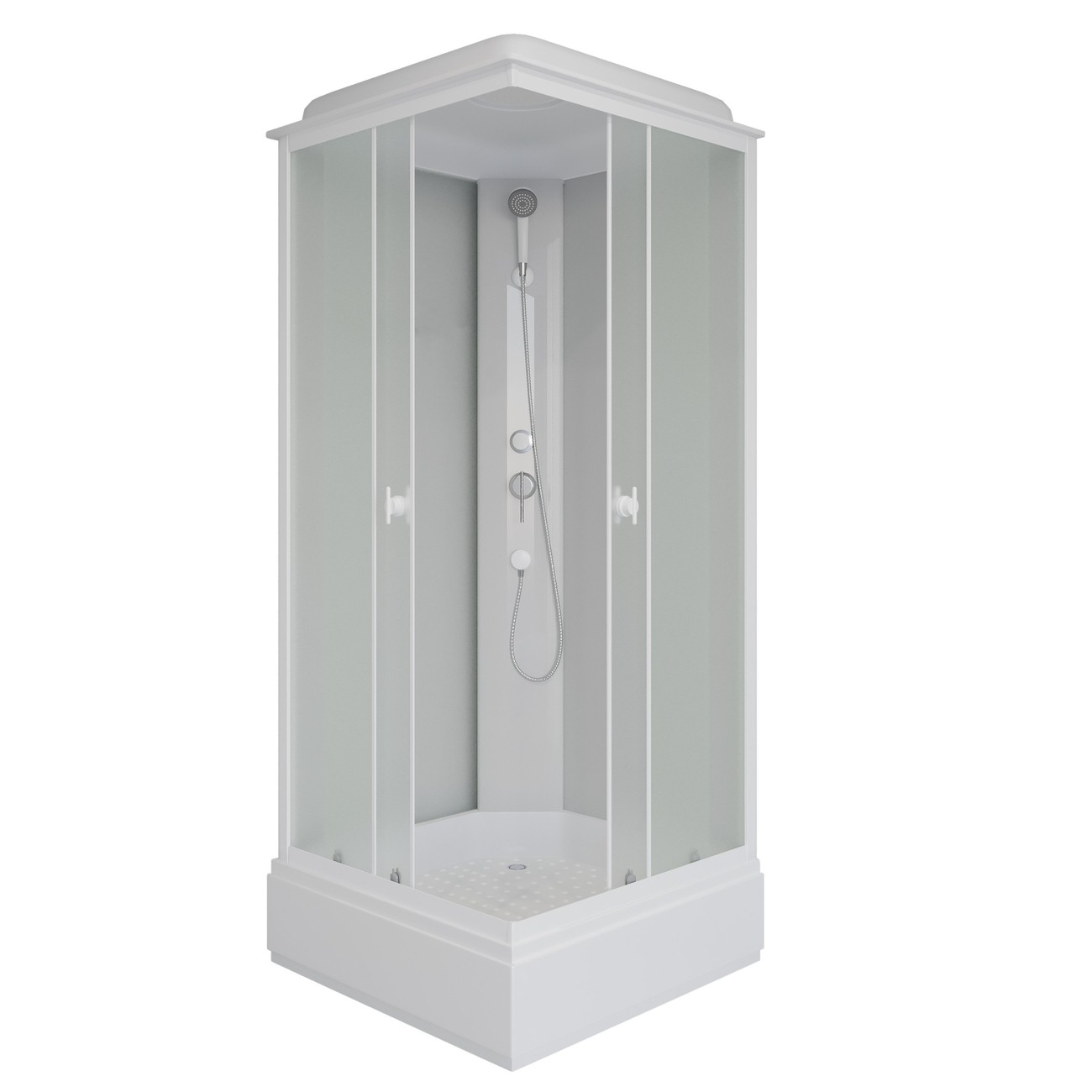 Душевая кабина Niagara Promo P80/26Q/MT, 80 x 80 см, с крышей, стекло матовое, профиль белый 