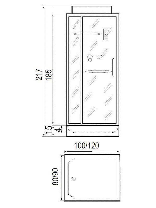 TANA 100/80 Душевая кабина с поддоном 
