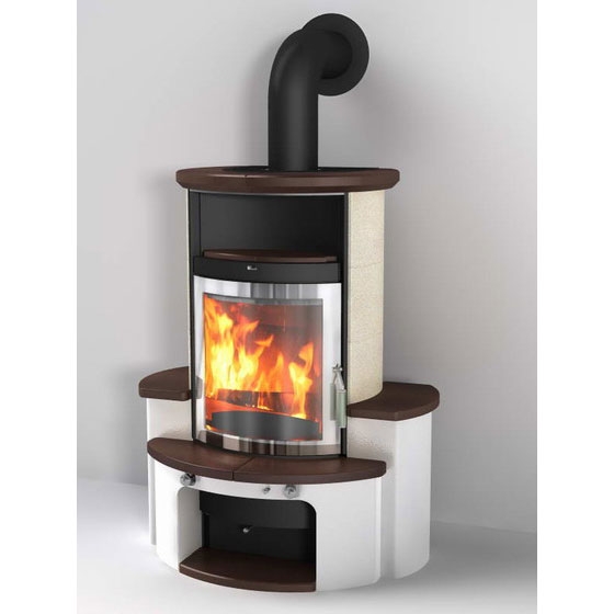 Печь 34 GT ECOplus, jola-braun/stone 245, рамка хром (Hark) 