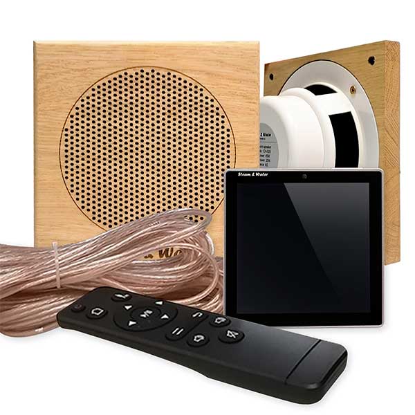 Комплект влагостойкой акустики SW 2 Black Sauna Sensor (квадратная) 