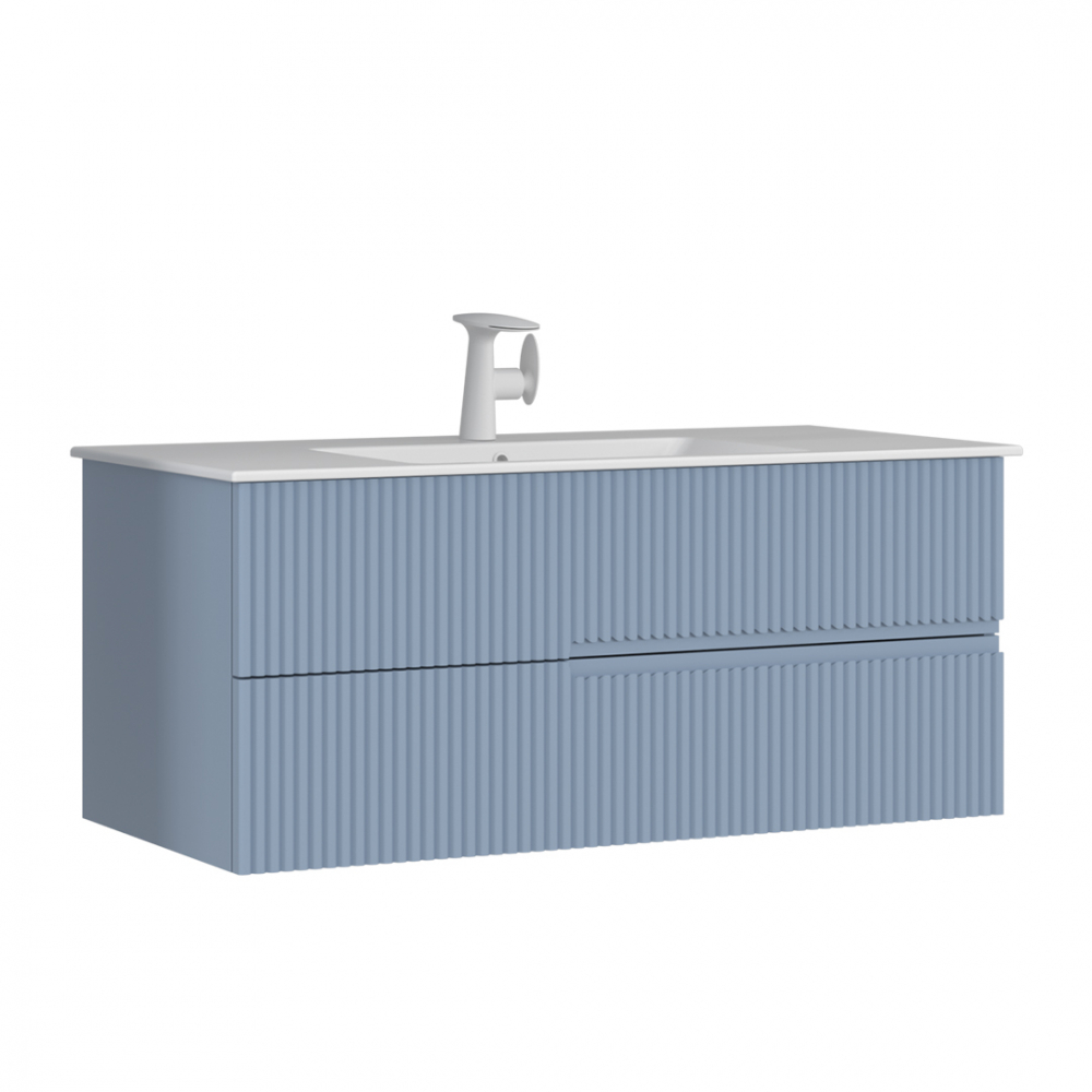 Тумба с раковиной Orka Moonlight 5001507, 120 см, подвесная, цвет голубой матовый 