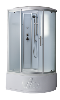 Душевой бокс Timo Standart T-6610SL/T-6610SR, 110 x 85 см, c крышей, высокий поддон, стекла матовые, профиль хром, левый/правый 