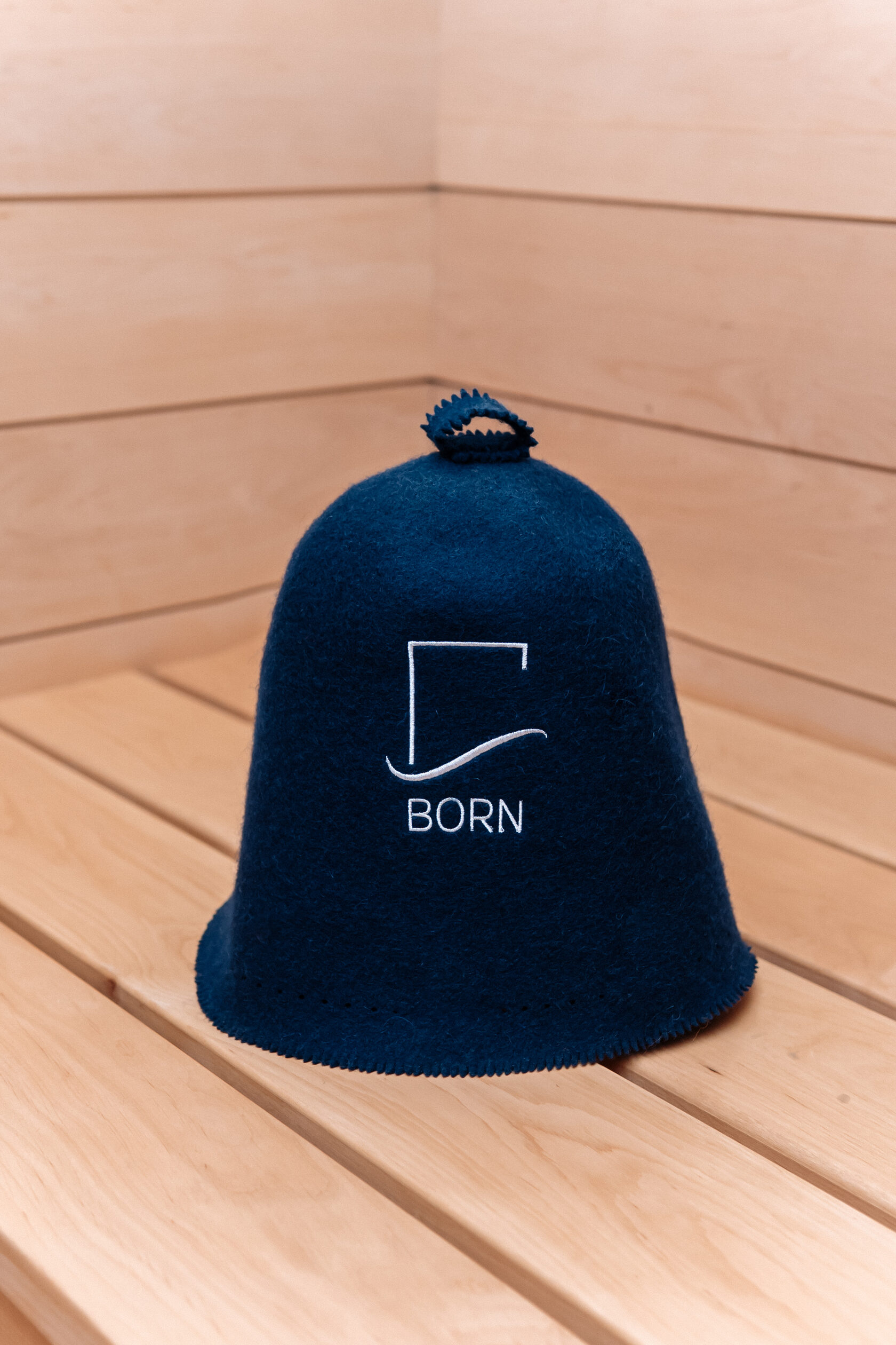 BORN, Шапка банная, колпак для сауны, фетр, синий 