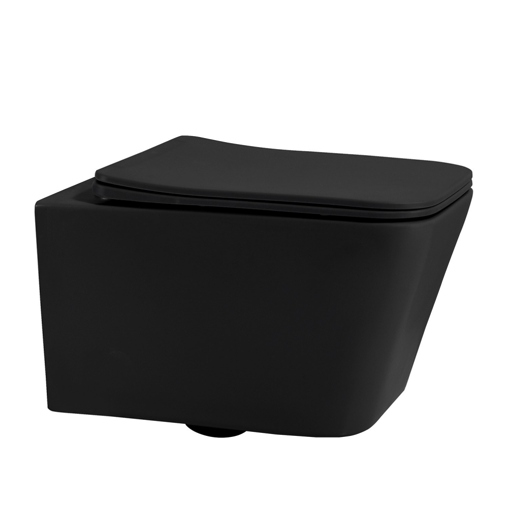 Инсталляция с унитазом Abber Rechteck AC1201MB-AC0105-AC0120MCH, сиденье микролифт, клавиша смыва хром матовый, черный матовый, комплект 