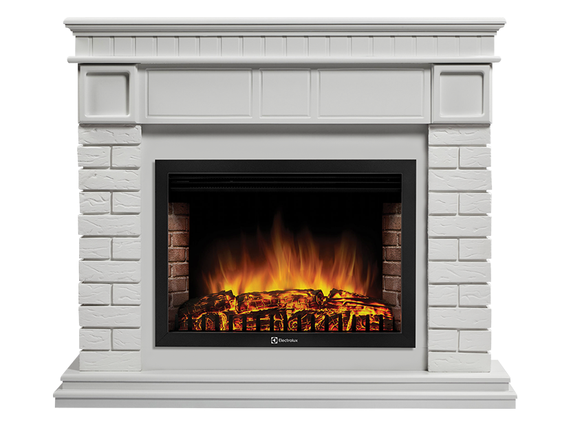 Портал Firelight Bricks 30 камень белый, белая эмаль 