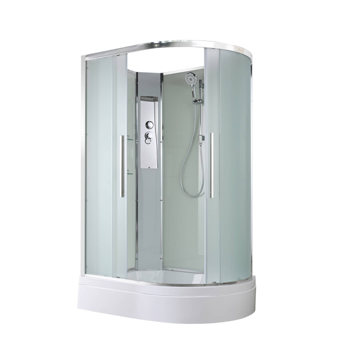 Душевая кабина AvaCan EM3812LN/EM3812RN 78137/78131, 120 x 80 см, без крыши, поддон средний, левая/правая, стекло матовое, профиль хром 