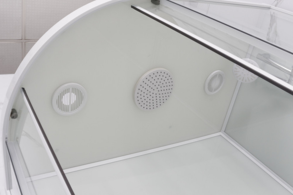 Душевая кабина Frank F400 White, 100 х 100 см, низкий поддон, стекла прозрачные, профиль белый, 400400 