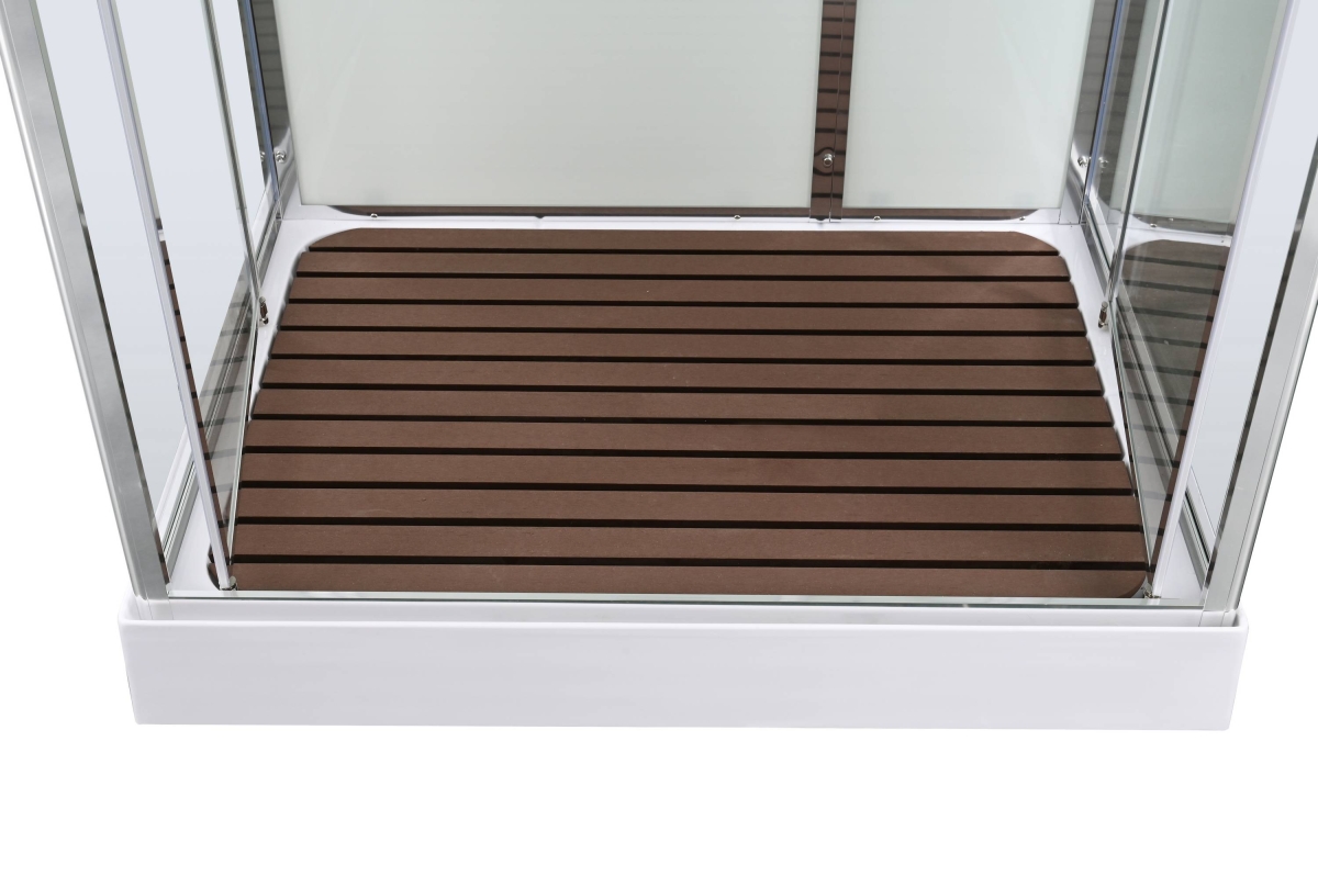 Душевая кабина AvaCan V2810LED 78289, 100 x 80 см, с LED подсветкой, с крышей, поддон низкий, стекло прозрачное, профиль хром 