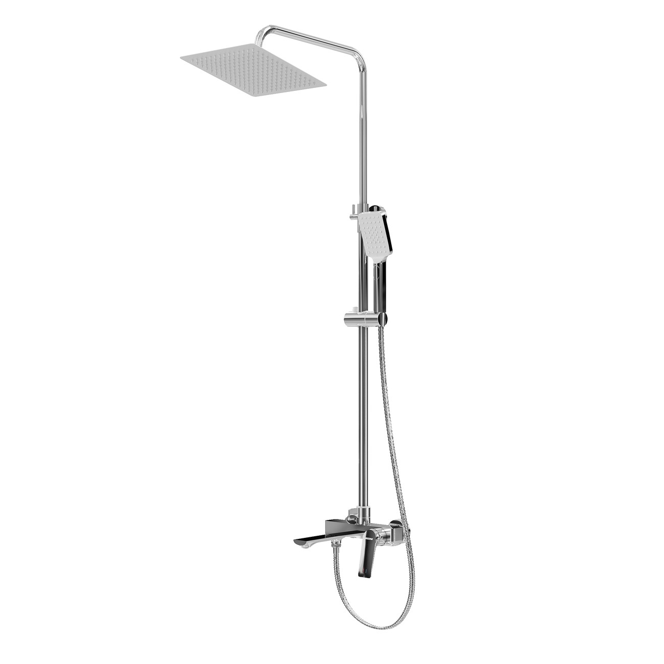 Душевая стойка Grossman Cosmo 500.K35.02.100 с верхним душем,ручной лейкой и смесителем,хром глянцевый,1 место 