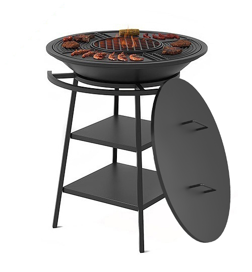 Чугунный Fantastic Grill Везувий Ø 700 (чаша+подставка+плита Gurman Ø700+крышка) 