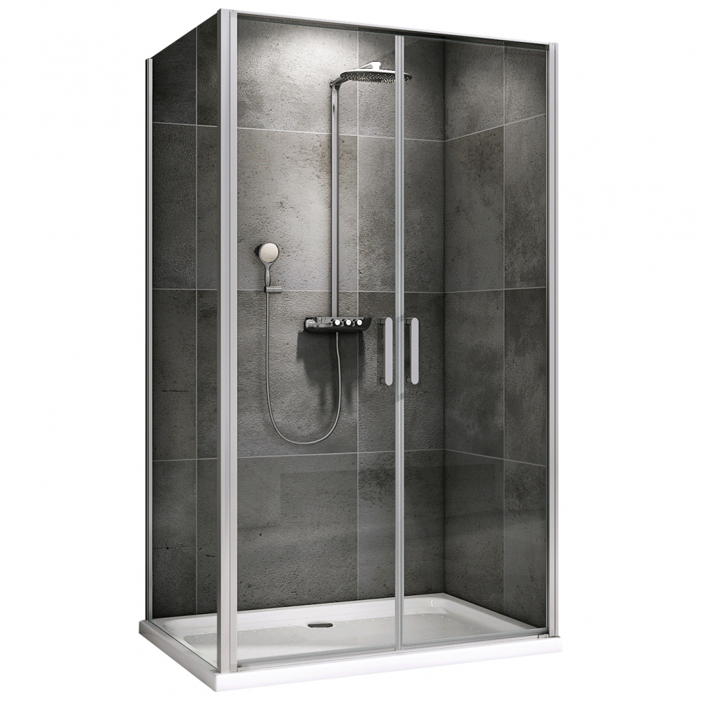 Душевой уголок Abber Sonnenstrand, 100 х 75 см, стекло прозрачное, профиль хром, AG04100C-S75 