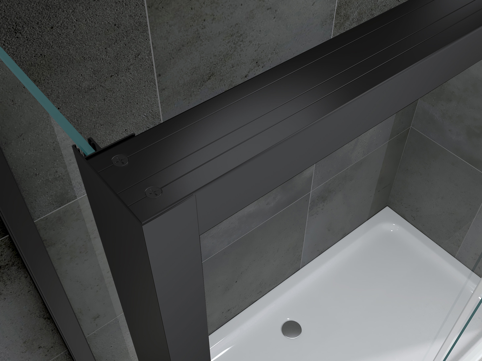 Душевой уголок Abber Komfort AG93120B-S92B, 120 х 90 см, стекло прозрачное, профиль черный 