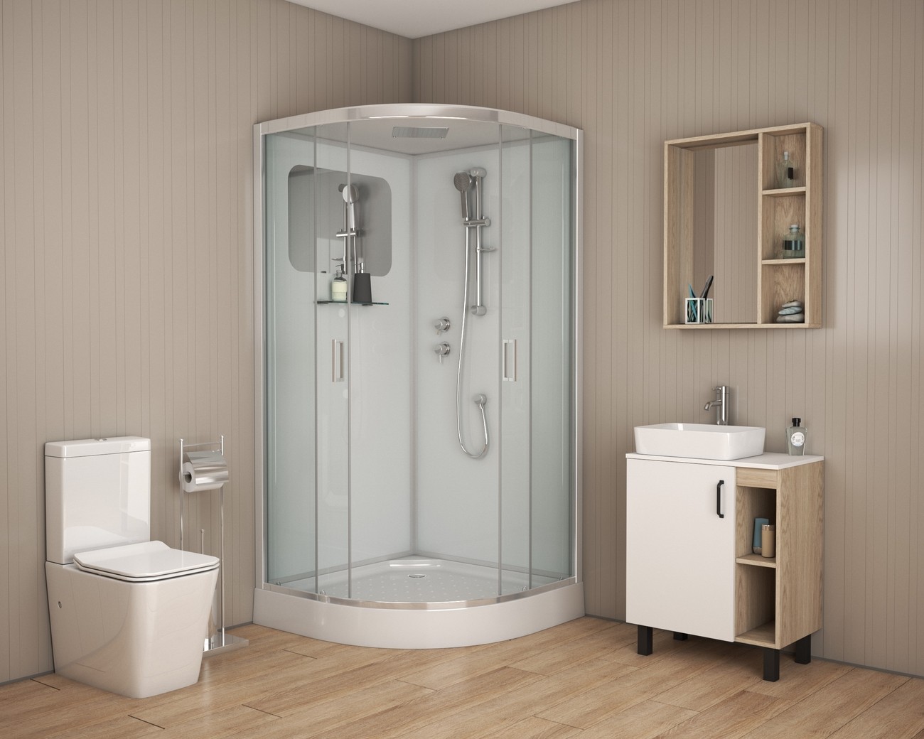 Душевая кабина Niagara Premium NG-6002-01 (100х100х210) низкий поддон(16 см),стекло прозрачное,4 места 