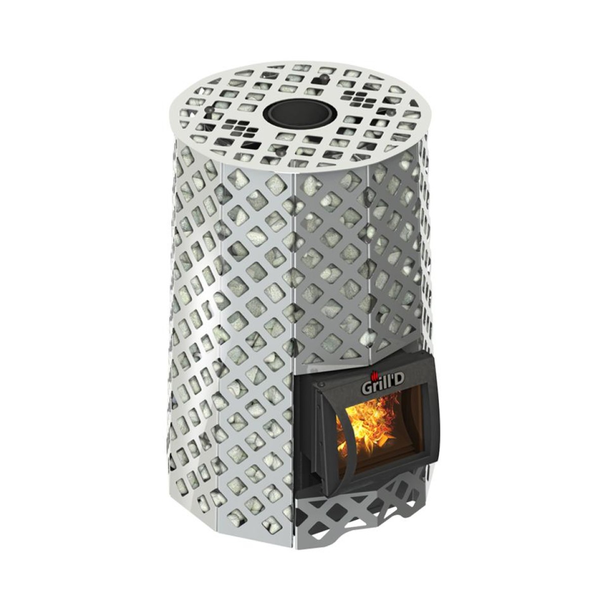 Дровяная печь для бани Grill’D Violet Steel Romb Short 