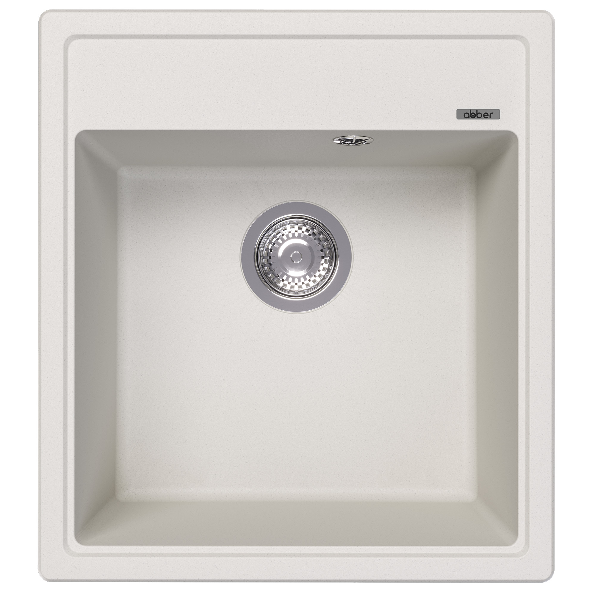 Кухонная мойка Abber Quarz AQ2901W, 46 см, кварцевый композит, белый матовый 