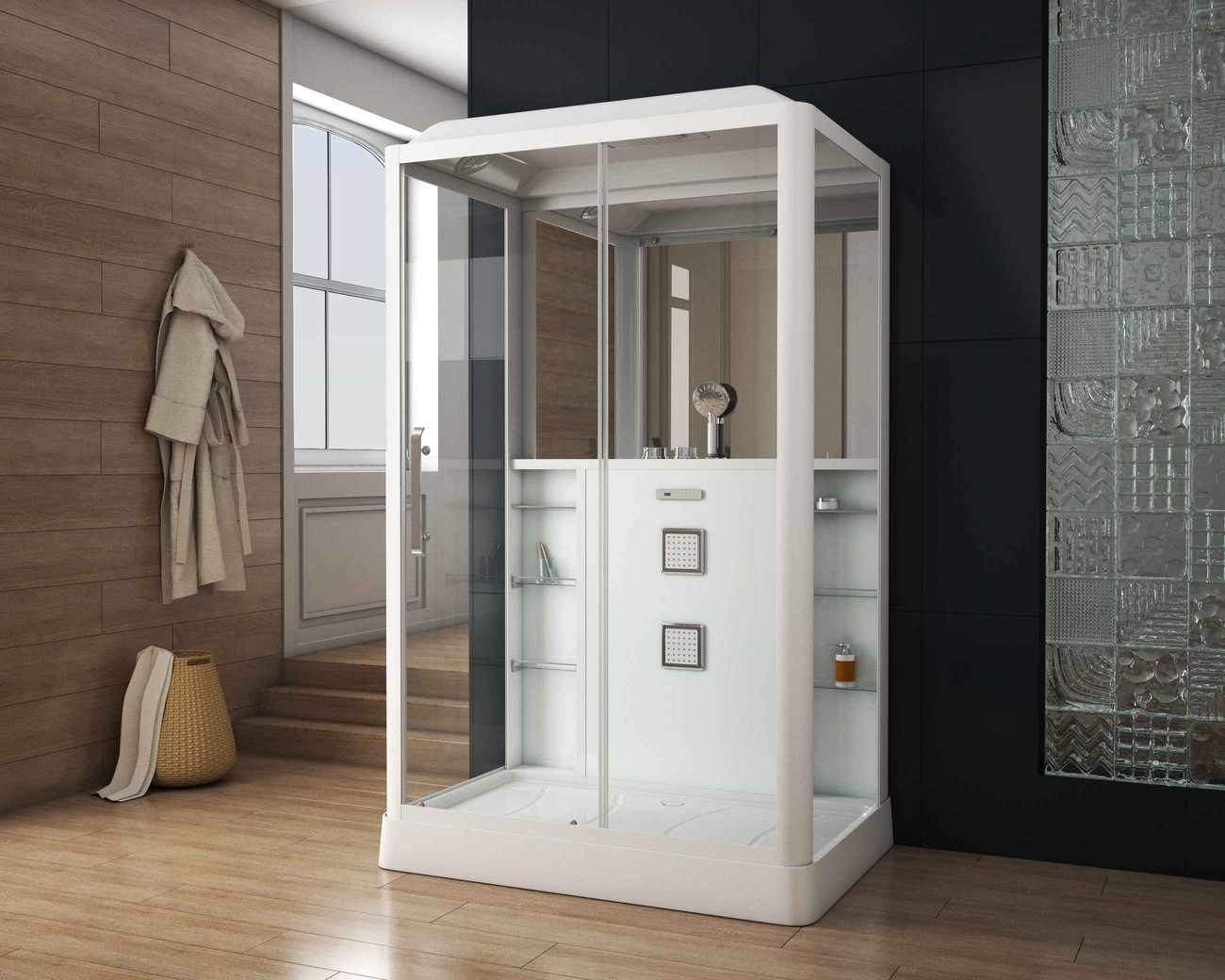 Душевая кабина Grossman Alba GR128R (90x135x225) дверь раздвижная,3 места 