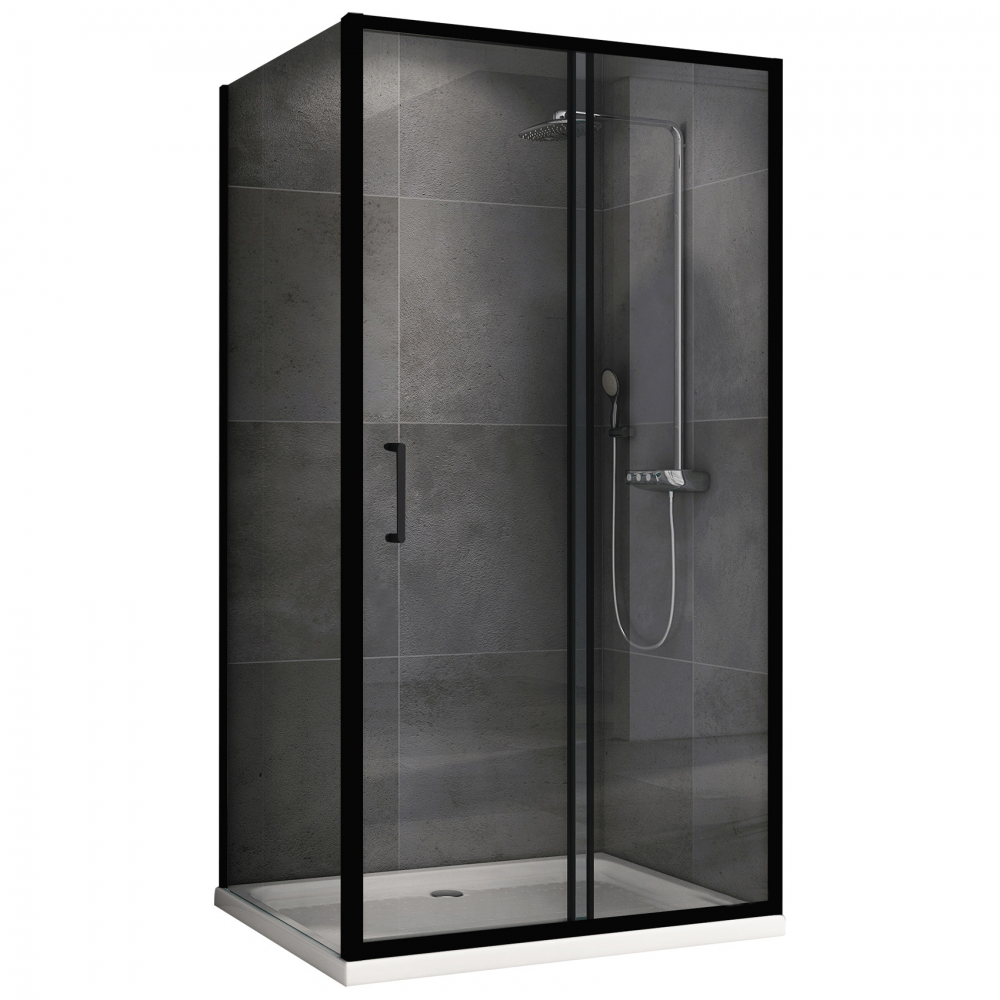 Душевой уголок Abber Schwarzer Diamant AG30120B5-S60B5, 120 х 60 см, стекло прозрачное, профиль черный 