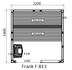 Финская сауна Frank F813 220х140x210 см кедр, 8149 