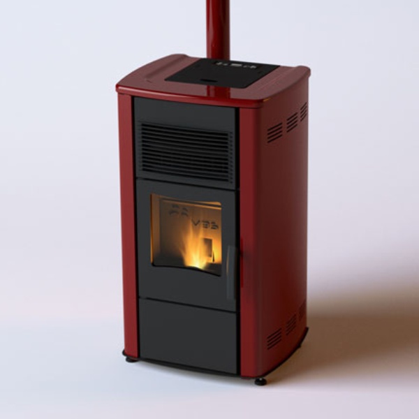 Печь-камин MBS Pellet -8.5 kW Bordo (бордовая) 
