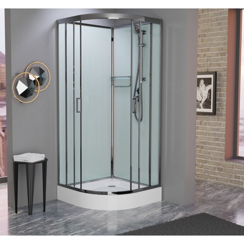 Душевая кабина Frank F410 Brilliant без крыши, 110 х 110 см, низкий поддон, стекла прозрачные, профиль хром, 160009 