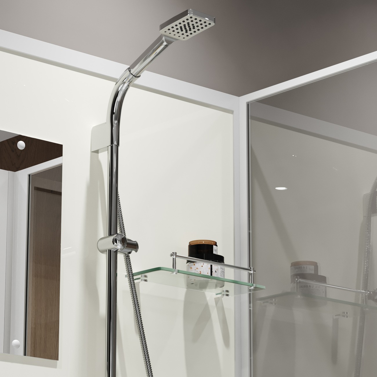 Душевая кабина Niagara Standart ST90/15Q/BK (90х90х200) квадрат,поддон 15см,распашная,проф.белый,без крыши,3 места 