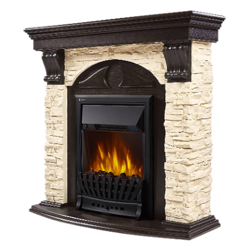 Портал Firelight Torre Classic камень слоновая кость, шпон венге 
