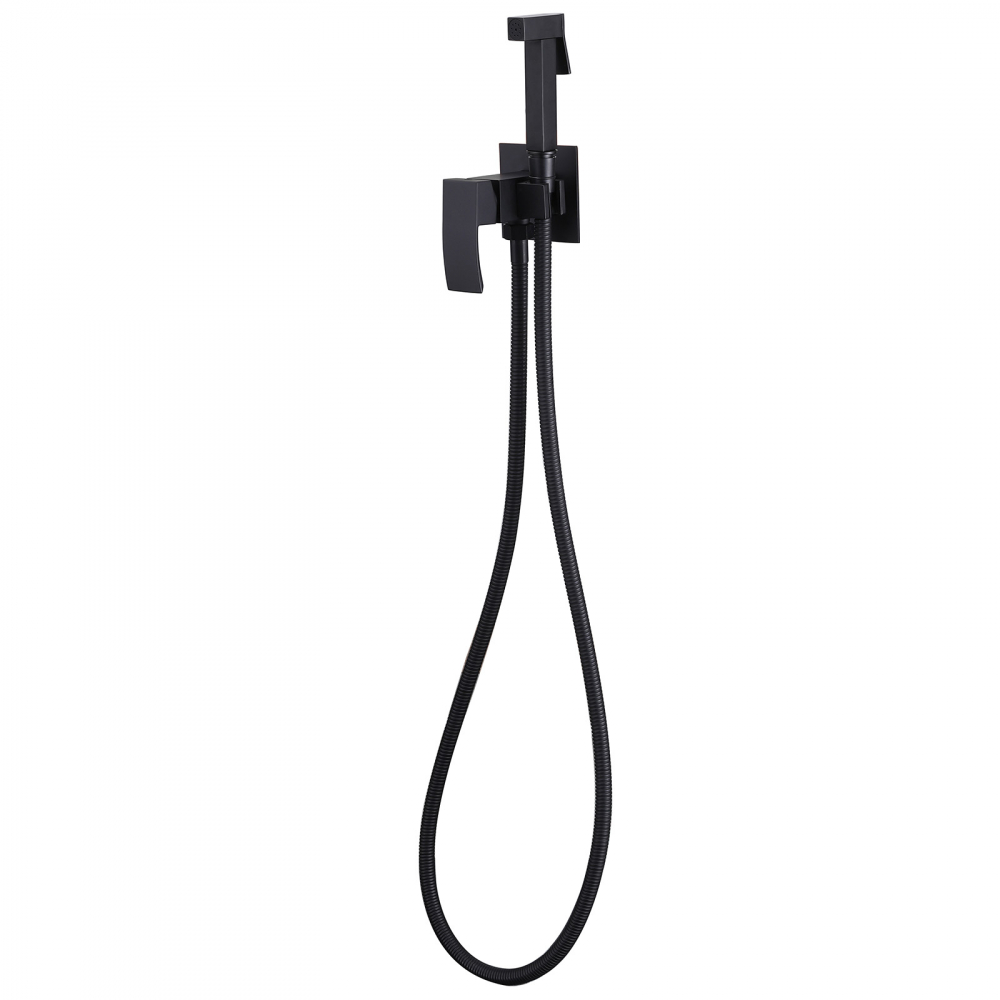 Гигиенический душ Abber Wasserfall, AF8625B, со смесителем, черный матовый 