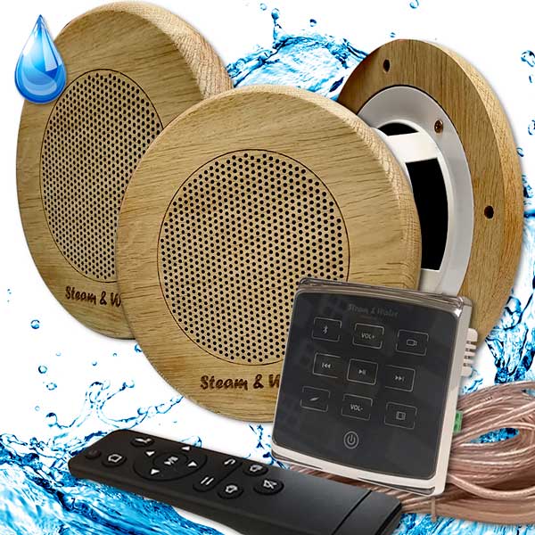 Комплект влагостойкой акустики SW 3 Black Eco Sauna (круглый) 