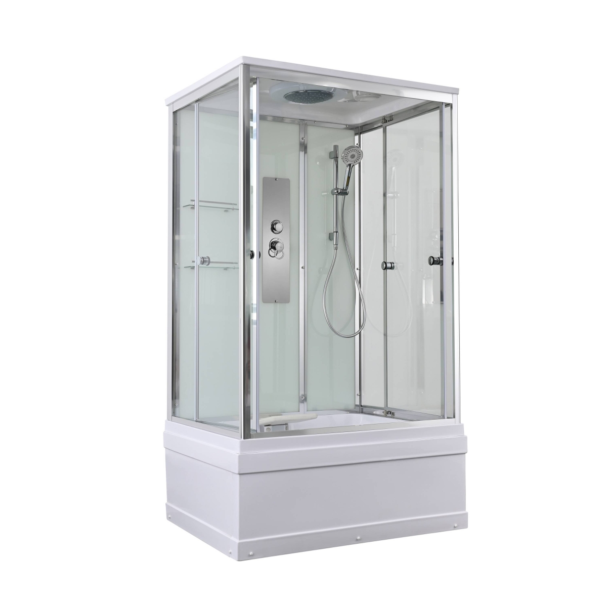 Душевая кабина AvaCan V5012 78253, 120 x 90 см, с крышей, высокий поддон, стекло прозрачное, профиль хром 