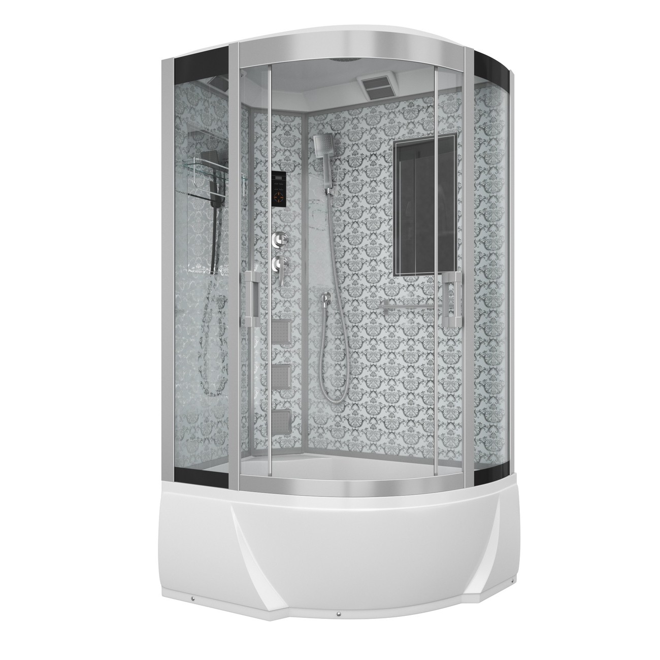 Душевая кабина Niagara 7712WL/R, 120 x 80 см с гидромассажем, стенки белые 