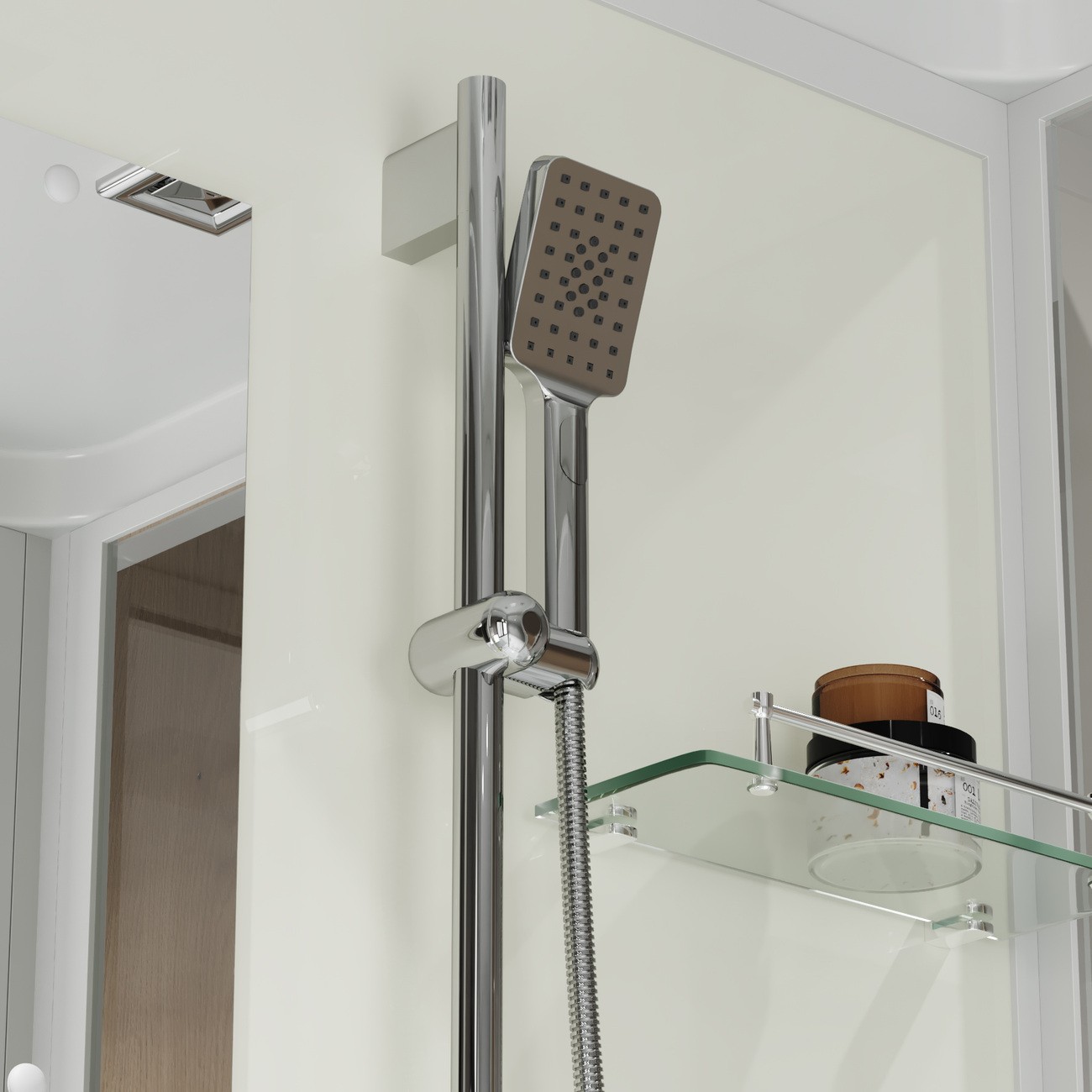 Душевая кабина Niagara Standart ST100/15Q (100х100х215) квадрат,поддон 15см,распашная,проф.белый,3 места 