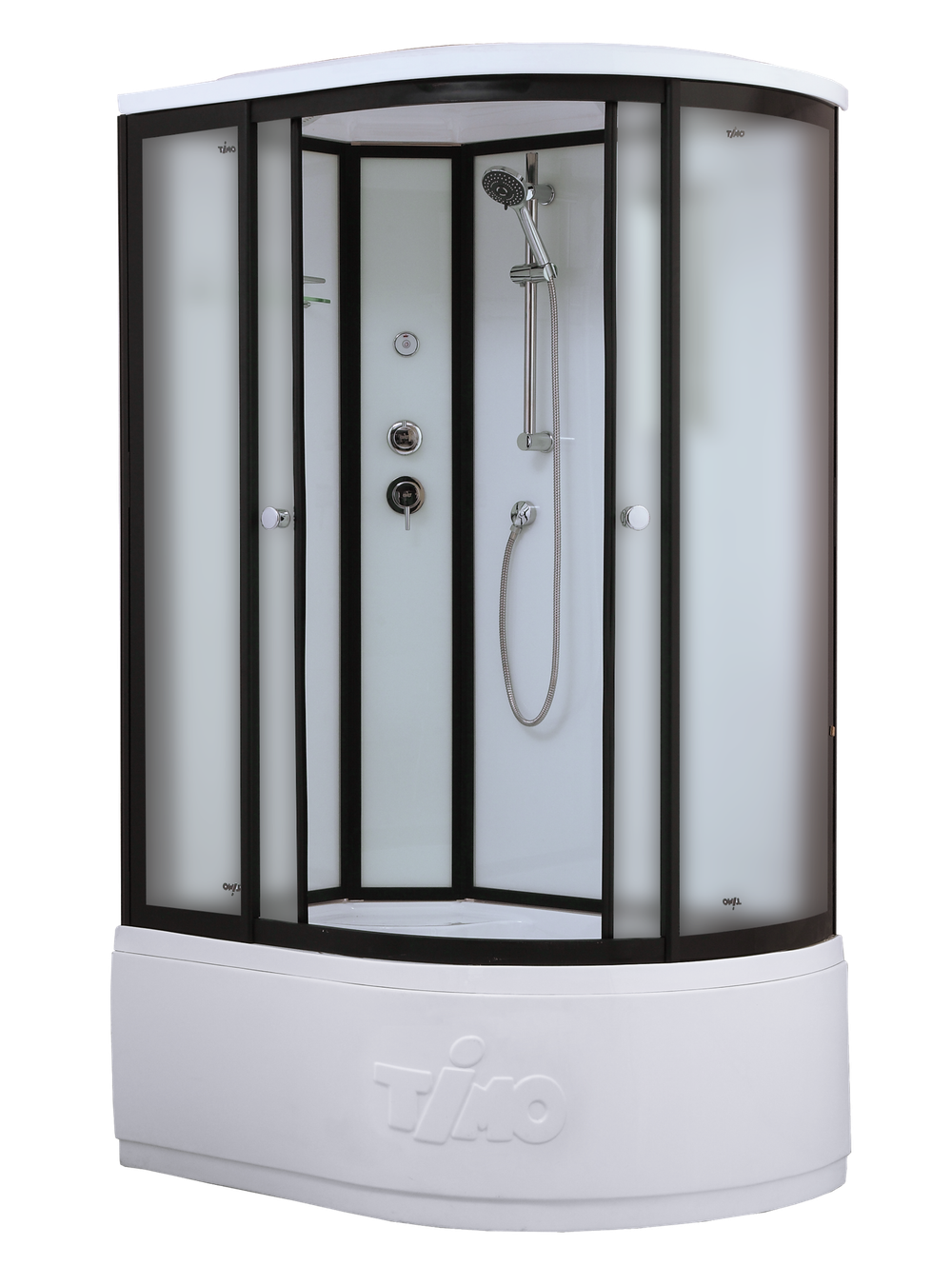Душевой бокс Timo Standart T-6620BFL/T-6620BFR, 120 x 85 см, c крышей, высокий поддон, левый/правый, стекла матовые, профиль черный 