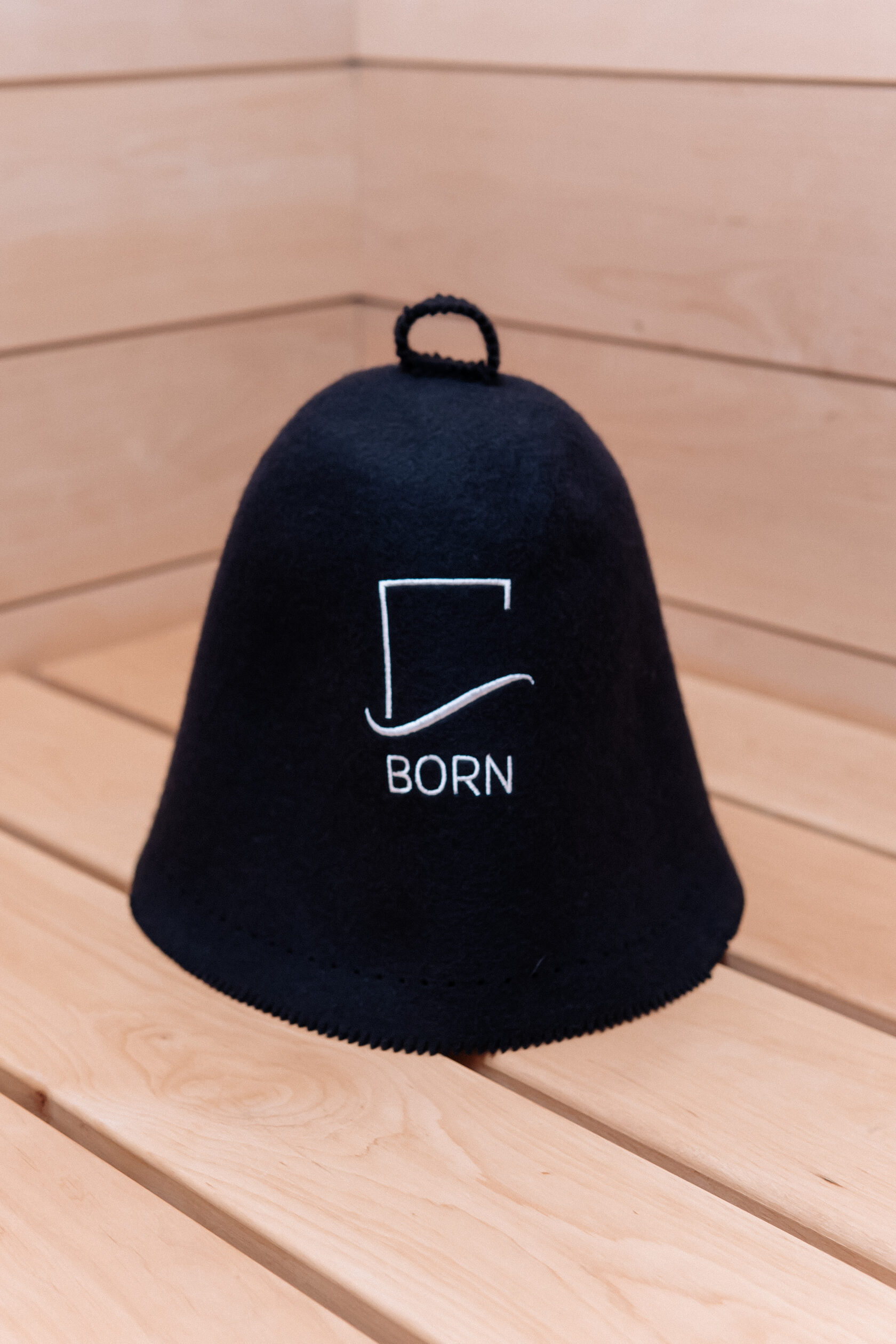 BORN, Шапка банная, колпак для сауны, фетр, черный 