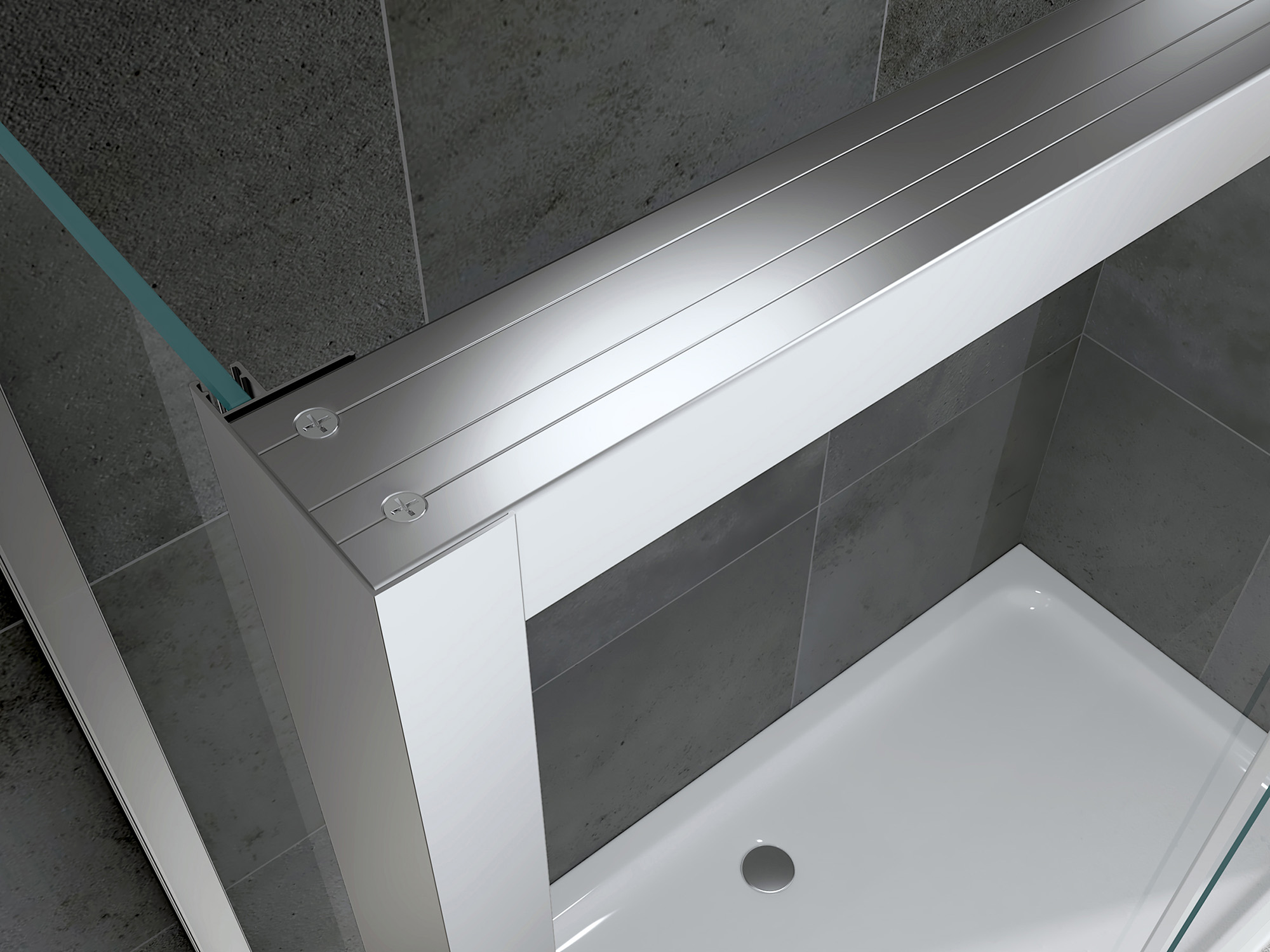 Душевой уголок Abber Komfort AG93160-S102, 160 х 100 см, стекло прозрачное, профиль хром 