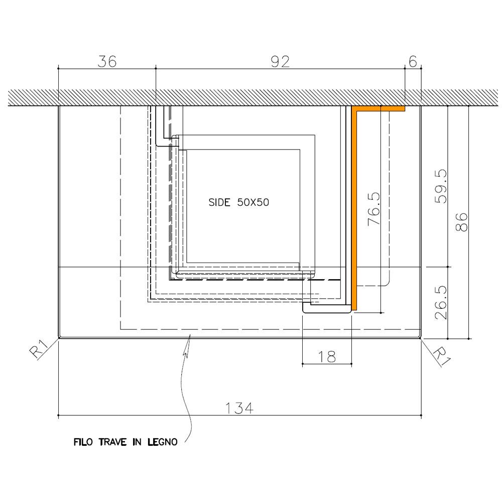 Облицовка QUARZO dx, под Side Plus 50x50 (EdilKamin) 