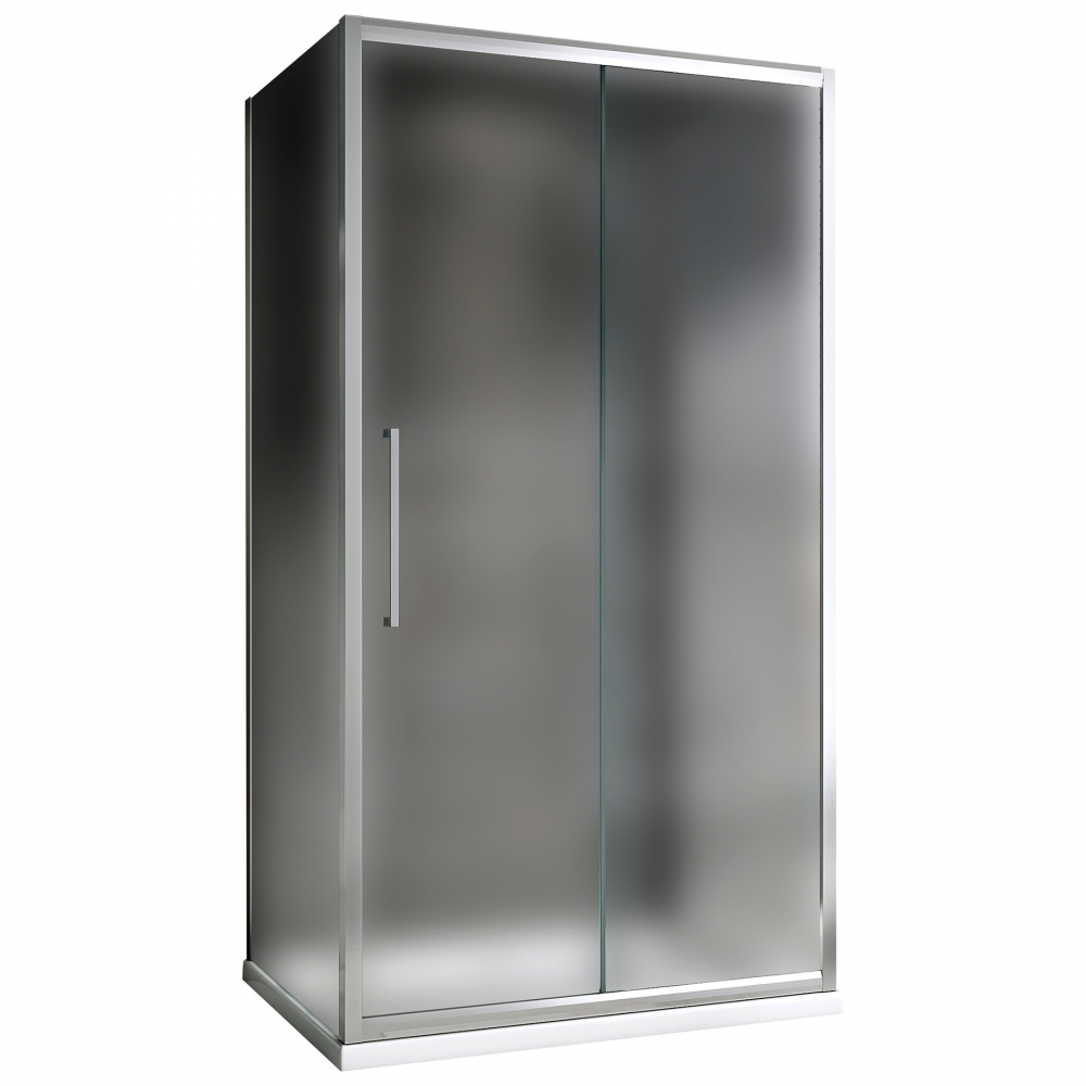 Душевой уголок Abber Schwarzer Diamant, 120 х 90 см, стекло матовое, профиль хром, AG30120MH-S90M-S90M 