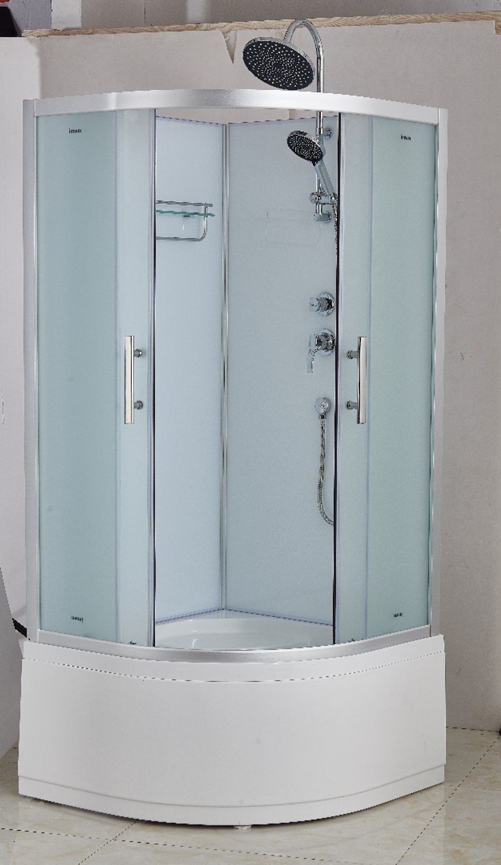 Душевая кабина Imwei XH-90FS, 90 x 90 см, высокий поддон, стекла матовые, профиль серебристый 