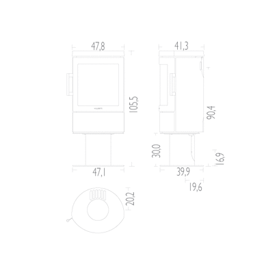 Печь HWAM 3110c на пьедестале 