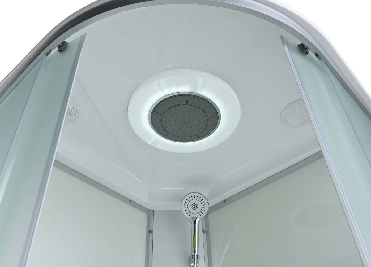 Душевая кабина AvaCan C2080LED 78294, 80 x 80 см, LED подсветка, с крышей, поддон низкий, стекло матовое, профиль хром 