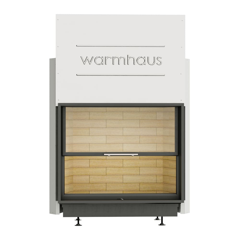 Каминная топка FLAT 100/80h (Warmhaus) с прямым стеклом, футеровка шамот 