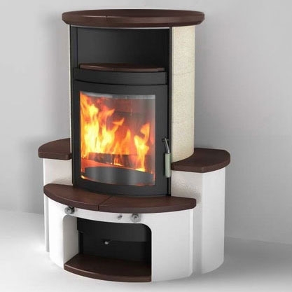 Печь 34 GT ECOplus, jola-braun/stone 245, зад.подкл., черная рамка (Hark) 